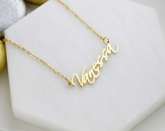 925 Gold Personalized Name Necklace, Gold Name Necklace, Customised Name Jewellery,Birthday Gift for her, Name Necklace for her
