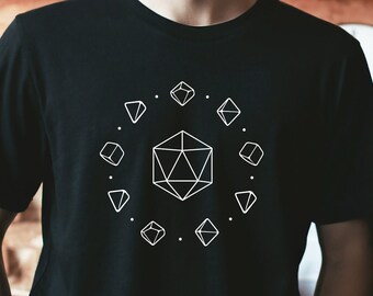 Geometric Dice DnD Shirt, Dungeons and Dragons Shirt, D20 Dice Shirt, Dungeons and Dragons Christmas, DnD Gift, RPG Shirt