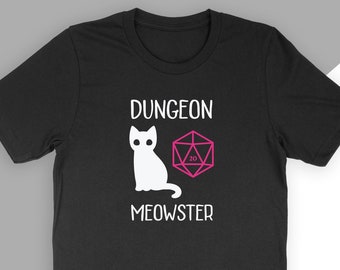 Cat Dice DnD Shirt, Dungeon Meowster, Dungeons and Dragons Shirt, D20 Dice Shirt, Dungeons and Dragons Christmas, DnD Gift, RPG Shirt