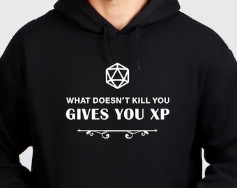 Gives You XP DnD Hoodie, DnD Apparel, D20 Dice Hoodie, Dungeons and Dragons Christmas, DnD Player Gift, DnD Gift For Her, DnD Gift For Him