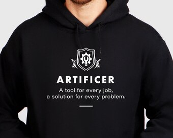Artificer DnD Hoodie, DnD Apparel, D20 Dice Hoodie, Dungeons and Dragons Christmas, DnD Player Gift, DnD Gift For Her, DnD Gift For Him