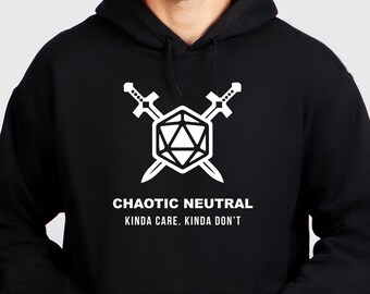 Chaotic Neutral DnD Hoodie, DnD Apparel, D20 Dice Hoodie, Dungeons and Dragons Christmas, DnD Player Gift, DnD Gift For Her, Gift For Him