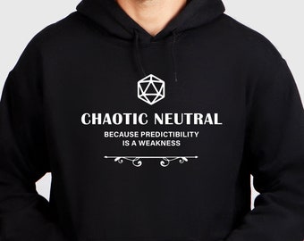 Chaotic Neutral DnD Hoodie, DnD Apparel, D20 Dice Hoodie, Dungeons and Dragons Christmas, DnD Player Gift, DnD Gift For Her, Gift For Him