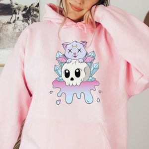 Gothic Cat Kawaii Hoodie, Kawaii Clothing, Anime Hoodie, Japanese Hoodie, Harajuku Hoodie, Japanese Streetwear, Harajuku Clothing
