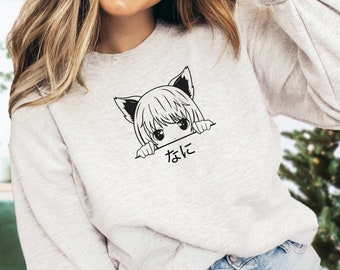 Japanese Cute Girl Anime Sweater, Kawaii Sweater, Kawaii Sweatshirt, Harajuku Sweater, Anime Sweater, Kawaii Clothes, Harajuku Clothing