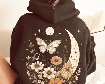 Fairycore Moth Hoodie, Goblincore Hoodie, Luna Moth, Dark Academia Hoodie, Cottage Core Hoodie, Fairycore Hoodie, Insect Hoodie, Butterfly
