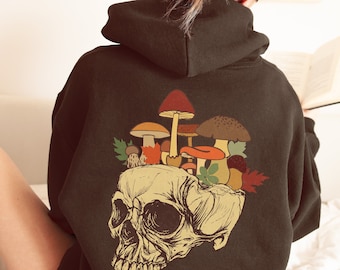 Skull Mushroom Hoodie, Goblincore Hoodie, Psychedelic Hoodie, Mushroom Sweatshirt, Mushroom Shirt, Plant Hoodie, Mental Health Hoodie