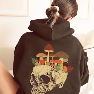 Skull Mushroom Hoodie, Goblincore Hoodie, Psychedelic Hoodie, Mushroom Sweatshirt, Mushroom Shirt, Plant Hoodie, Mental Health Hoodie