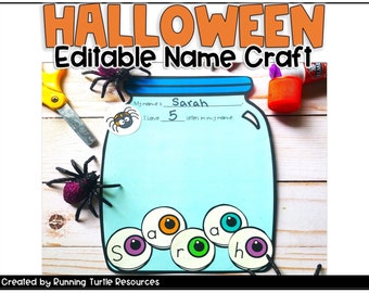 Halloween Name Craft Editable Eyeball October Craft