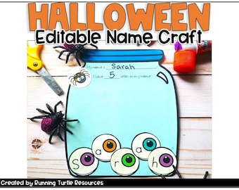 Halloween Nom Craft Editable Eyeball Octobre Craft