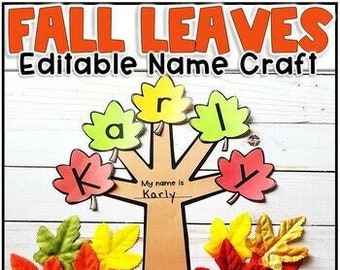 Fall Leaf Name Craft EDITABLE