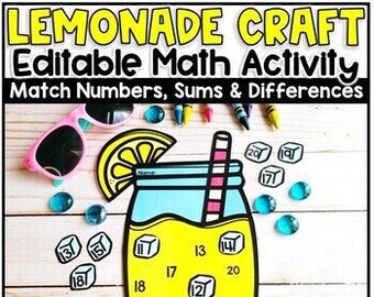 Artisanat de mathématiques d'été, artisanat de limonade l Correspondance de nombres
