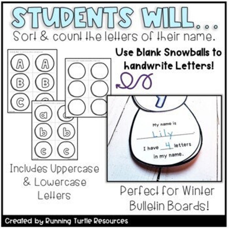 Snowman Name Craft EDITABLE L Winter Craftivity - Etsy