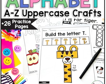 Abécédaire imprimable : créations manuelles de lettres de l'alphabet pour les enfants (téléchargement numérique)