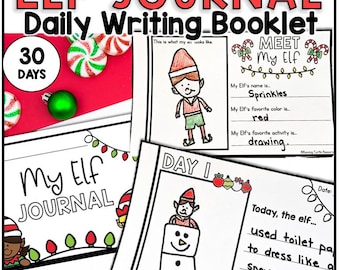 Journal des elfes, livret d'observations, activités des lutins pour enfants, activité quotidienne d'écriture de Noël