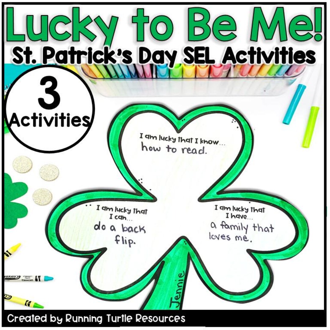St Patricks Day SEL Activity: Lucky to Be Me Note Cards, March Social ...