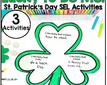 Activité socio-émotionnelle pour la Saint-Patrick : Cartes de notes « J’ai de la chance d’être moi » (Téléchargement numérique)