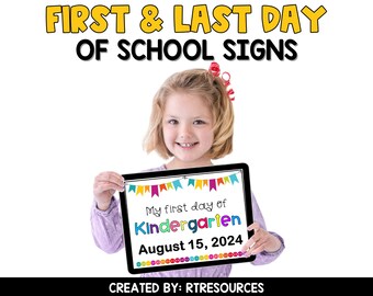 Signe du premier et du dernier jour d'école, date/année modifiable