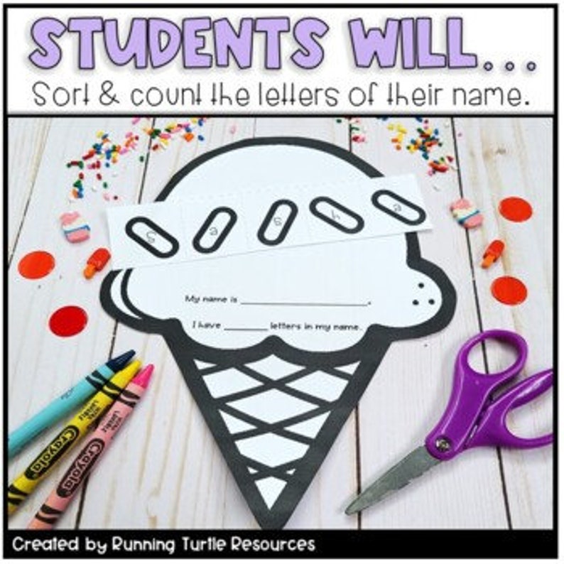 Editable Summer Ice Cream Name Craft - Etsy