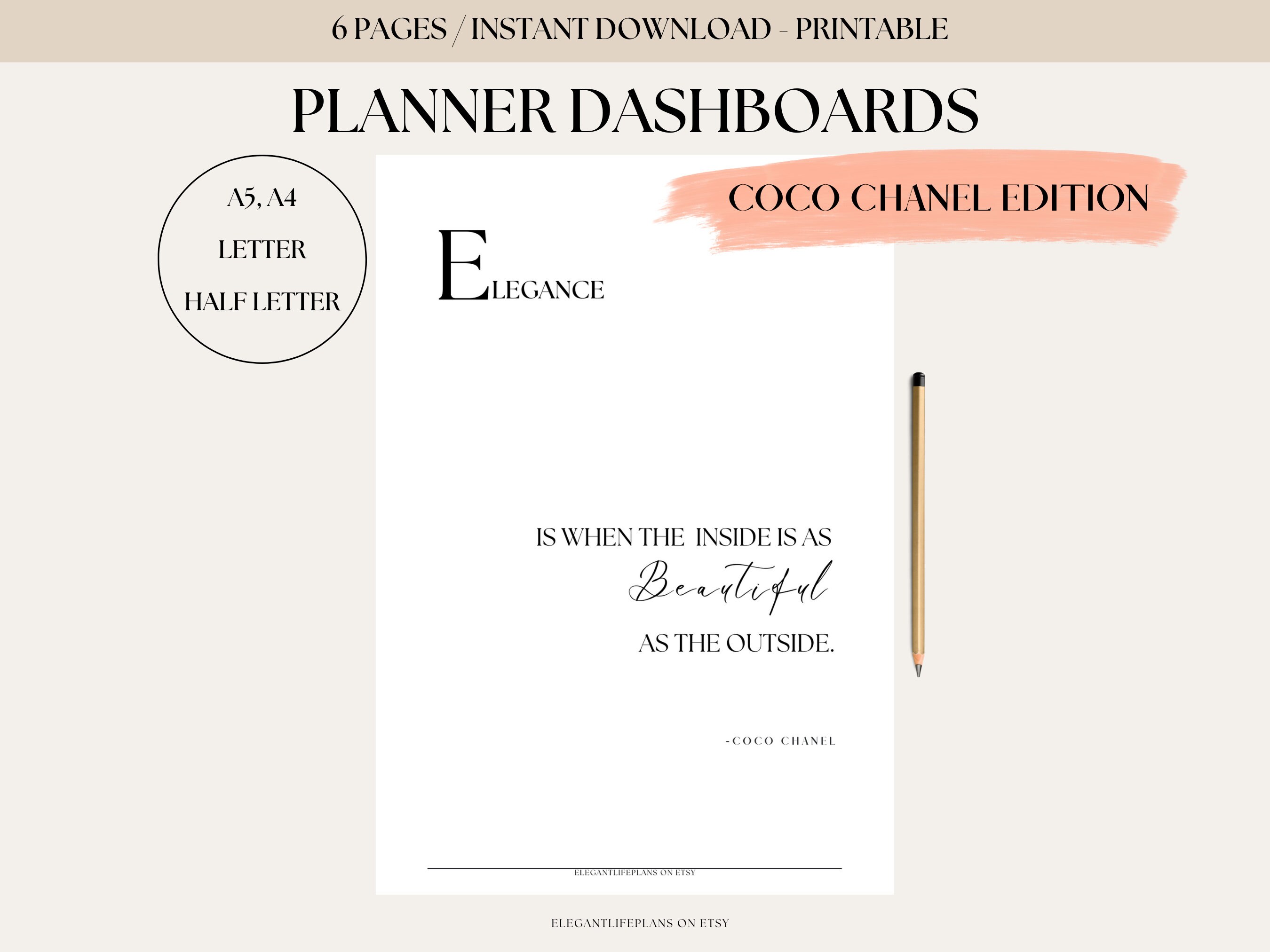 Coco Chanel Letter Etsy Espana