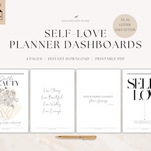 Self Love Planner Dashboards Printable, Self Care Planner Dividers for ...