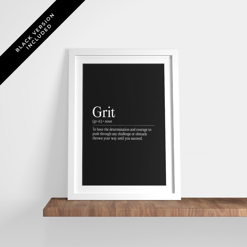 Grit Inspirational Wall Art Office Decor Inspirational Etsy