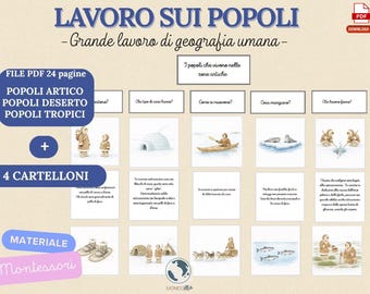 Montessori Materials: Work on Peoples | Geography, Climate Zones | Arctic, Desert, Tropics | Educational Activities for Primary Schools, Printable PDF