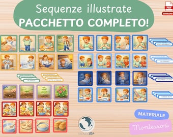 Illustrated Sequences - Complete Printable PDF Set - Routines - Emotions - Transformations - Montessori Materials - Preschool and Primary School