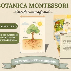 Botanica Montessori | 19 chart | Set completo 19 PDF Stampabile | 6-10 anni | Cartelloni impressionistici immaginativi  bisogni della pianta