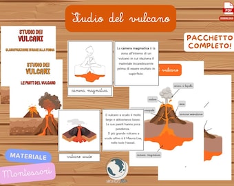 Volcano Study - Complete Package | Montessori Materials | Nomenclature | Booklet | Silent and Talking Poster | Science | Cosmic Education