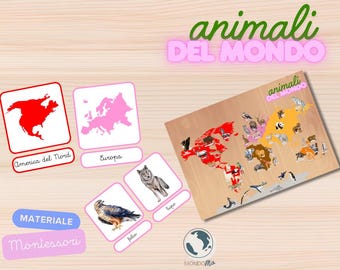 Animals of the Continents | Montessori Nomenclature | Animals | Flashcards