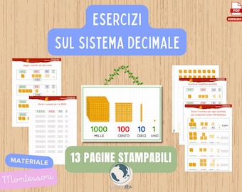 Montessori Decimal System – Formation and Reading of Large Numbers | Printable Worksheets (PDF)