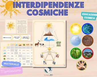 Interdipendenze Cosmiche Set Completo | Materiale Montessori Stampabile PDF| Interdipendenze della Natura | interdependence chart printable