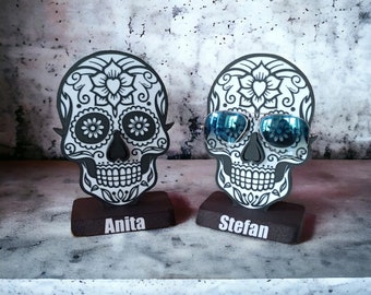 Soporte de gafas de calavera - Soporte de gafas personalizado estilo Calaveras - Hecho a mano - Organiza tus gafas con estilo