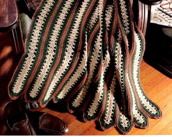 Patrón afgano de Mile a Minute / Bata rústica para el regazo Patrón de crochet de Mile a Minute / Patrón afgano de crochet vintage / Manta de encaje fácil y rápida para hombres