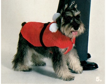 Vintage Christmas Dog Sweater Crochet Pattern | Christmas Dog Coat Crochet Pattern | Dog Santa Costume Suit | Instant Digital Download PDF