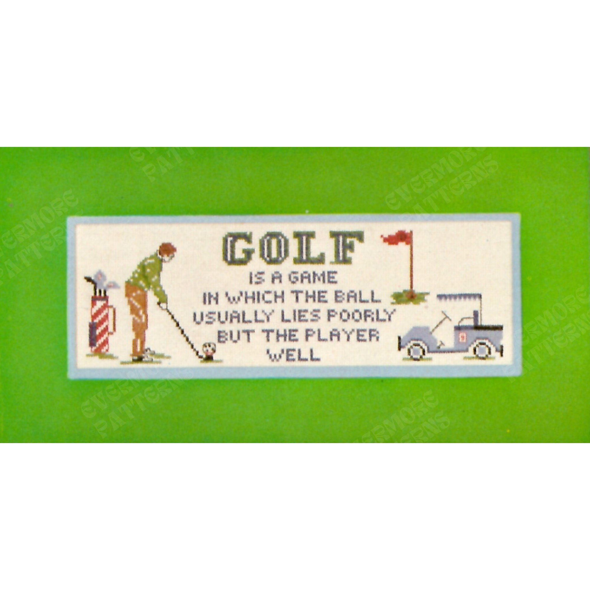 Fun Golf Pattern Funny Golf Vintage Cross Stitch Pattern Funny | Golf Cross Stitch ...