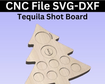 Tequila Shot Board Christmas Tree CNC File- SVG, DXF, Cnc Gift, Holiday Gift, Christmas Gift