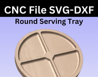 Rundes Serviertablett CNC-Datei - SVG, DXF, CNC-Geschenk