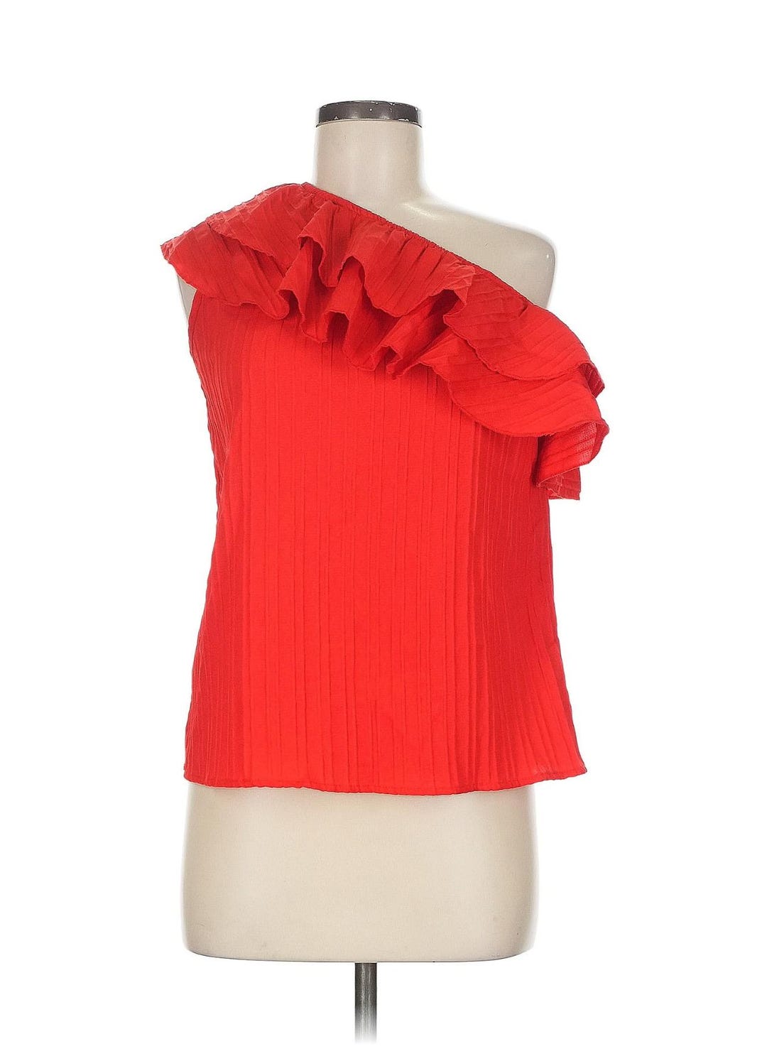 Red Ruffle One Shoulder Top - Etsy