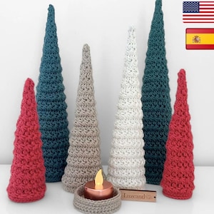 Forest of Light Crochet Christmas Tree Pattern - 6 Sizes PDF - Beginner - English/Spanish