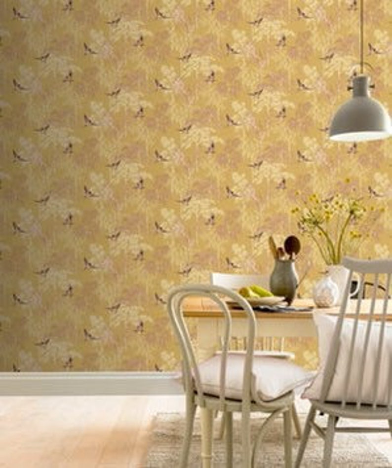 Wallpaper Japanese Garden Ochre by Arthouse Etsy UK