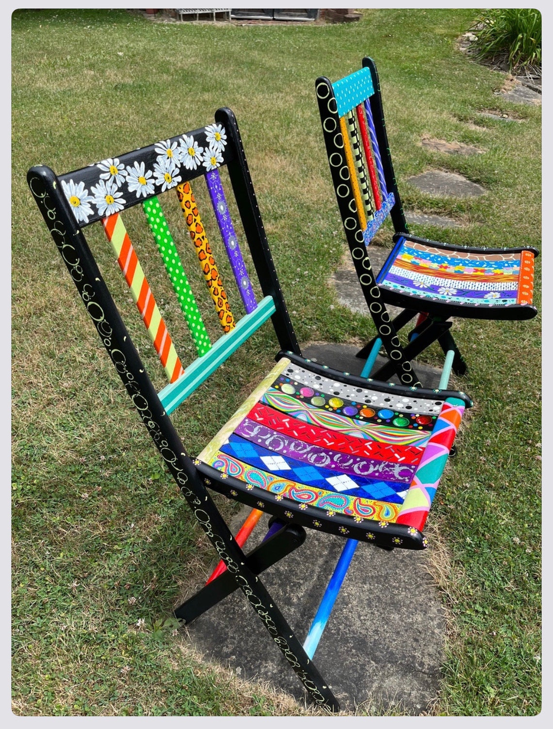 Painted Vintage Folding Chair Etsy