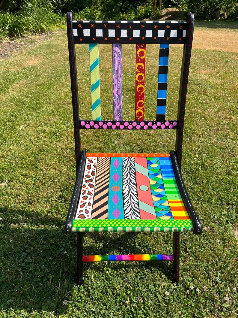 Painted Vintage Folding Chair Etsy