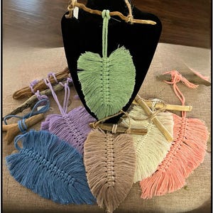 Driftwood macrame feather