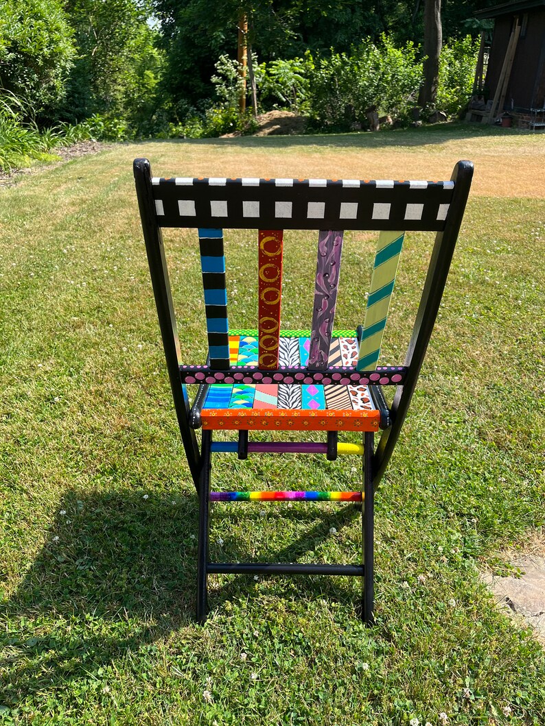 Painted Vintage Folding Chair Etsy