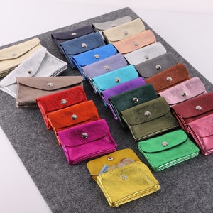 Monedero de cuero metalizado con ranuras para tarjetas con cremallera, bolsillo para monedas de cuero brillante, regalo para niñas, billetera pequeña de cuero con purpurina para mamá