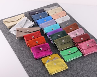Portafoglio portamonete in pelle metallizzata con scomparti per carte con cerniera, tasca portamonete in pelle lucida, regalo per ragazze, piccolo portafoglio in pelle glitterata per la mamma