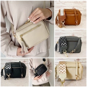 Kleine Umhängetasche Schwarz, Echt Leder Geldtasche Damen, Mini Leder Schultertasche, Geschenke Mädchen , Gürteltasche Mama, Alltagstasche