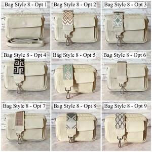 Bauchtasche Beige Leder für Frauen, Umhängetasche Damen Breitem Gurt, Creme Gürteltasche Mittelalter, Schultertasche Groß, Geschenk Mutter Bag Style - 8